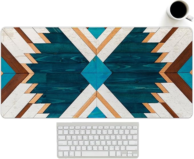 UTELKA Western Desk Mat, Western Desk Accessories for Office Dorm 23.6x11.8 | Western Mouse Pad, Cowboys Desk Accessories, Aztec Rug Desk Mat, Retro Gaming Large Mousepad,Western Office Decor