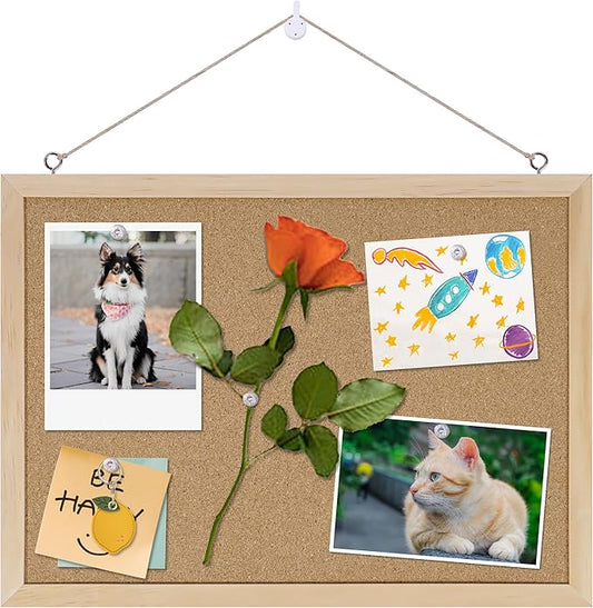 Cork Board Bulletin Board,11x15 Cork Board for Office with Pin Oak Wood Boards,Hanging Corkboards for Office Home School Message Board or Vision Board Decoration.