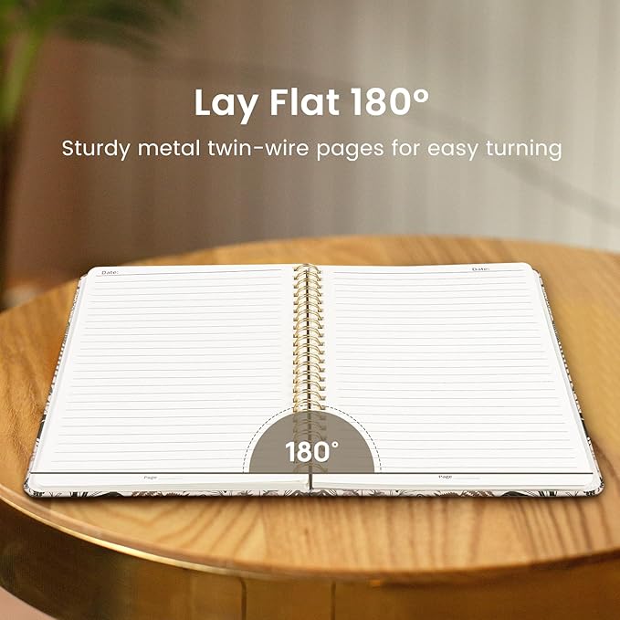 Taja Spiral Journal Notebook for Women, Pretty Hardcover Lined Notebook for Work & Note Taking, Aesthetic Cute Journal for Writing, 140 Pages, 5.8"x8.3", Magical Forest