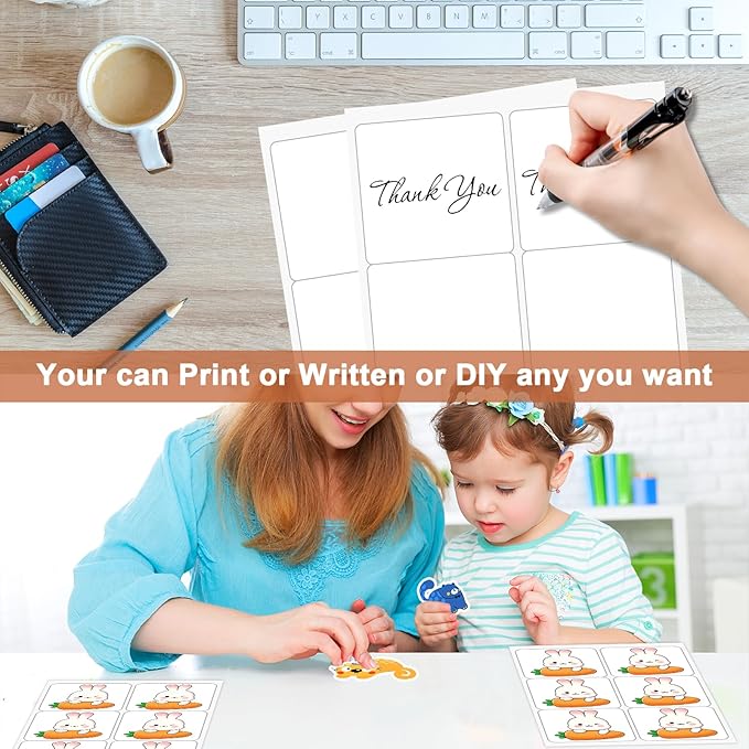3 1/3" x 4" (100 Sheets) Address Labels, 600 Labels, White, Matte, Laser/Ink Jet Printer Compatible