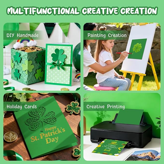 Dark Green Cardstock Paper 8.5 x 11, 40 Sheets Cardstock Printer Paper 8.5x11, Green Card Stock Paper 8.5 x 11, 200 GSM Dark Green Construction Paper for DIY Cards, Greeting Cards, Party Decorations