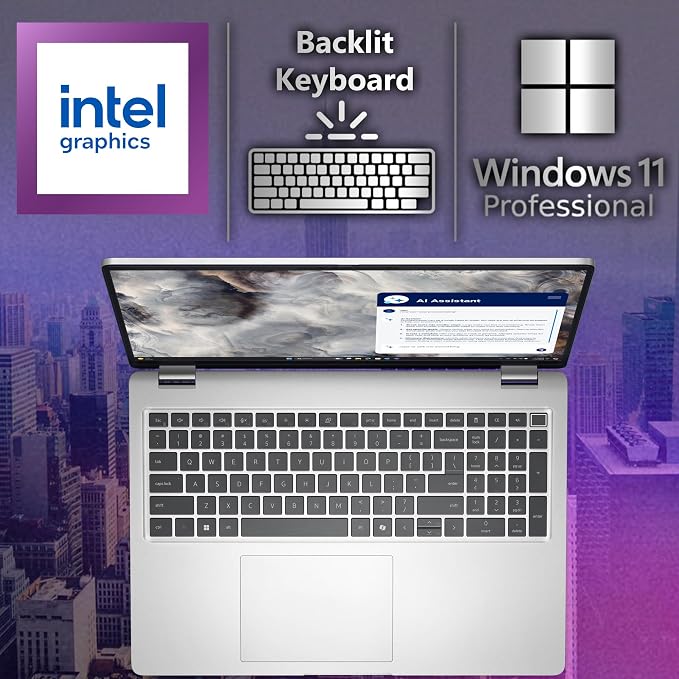Dell Pro 16 Plus PB16250 (Replaces Latitude 5550) AI Business Notebook 16" FHD+ Intel Core Ultra 7-265U, 64GB DDR5 RAM, 1TB SSD, Wi-Fi 6E, Backlit Keyboard, HD Webcam, RJ-45, W11Pro - Silver