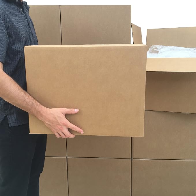 Large Moving Boxes 20" x 20" x 15" Pack of 12, Corrugated Cardboad Boxes For Packing, Shipping, Packing & Moving | Sturdy Corrugated Cardboard Construction for Moving, Shipping, and Storage