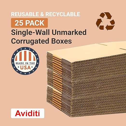 BOX USA Shipping Boxes Small 12"L x 9"W x 9"H 25-Pack - Corrugated Cardboard Box for Moving, Mailing, Packing, Packaging and Storage