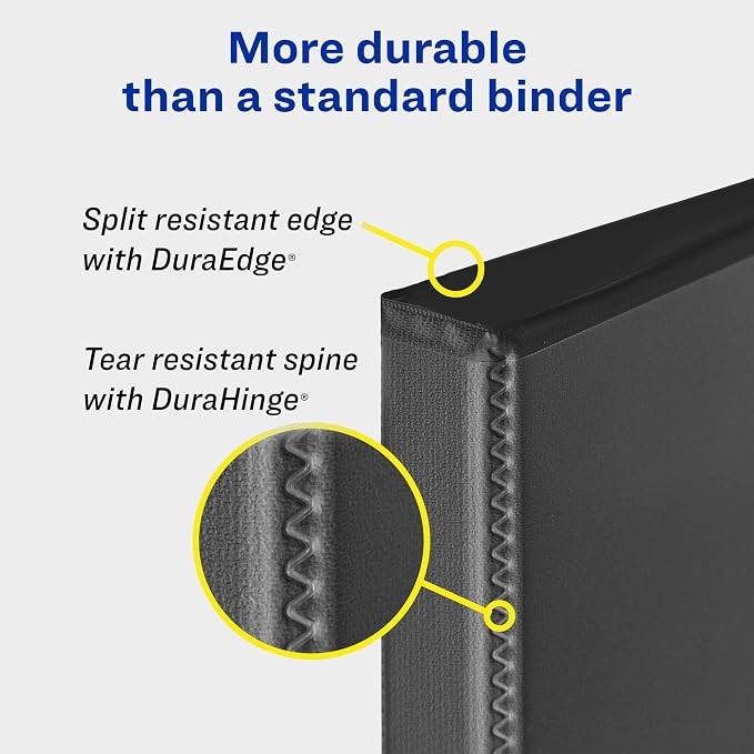 Avery® Two-Tone 3 Ring Binder, 1" Slant Rings, 1 Mint/Coral Binder | For Daily School and Home Use, DuraHinge Tear-Resistant Spine, DuraEdge Split-Resistant Sides, Four Interior Pockets