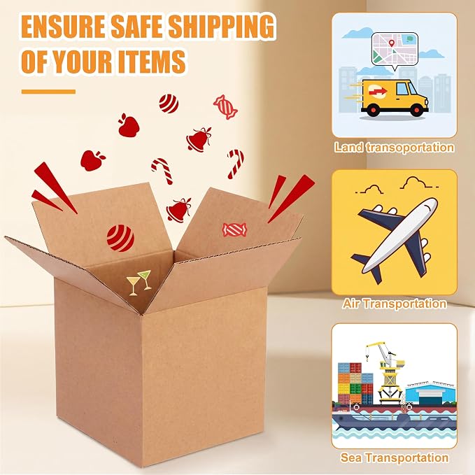 Yeaqee 72 Pcs Shipping Boxes Corrugated Cardboard Small Shipping Boxes for Packaging Mailing Packing Moving Small Business Storage Crafts Gifts (4 x 4 x 4 Inch,Kraft Color)