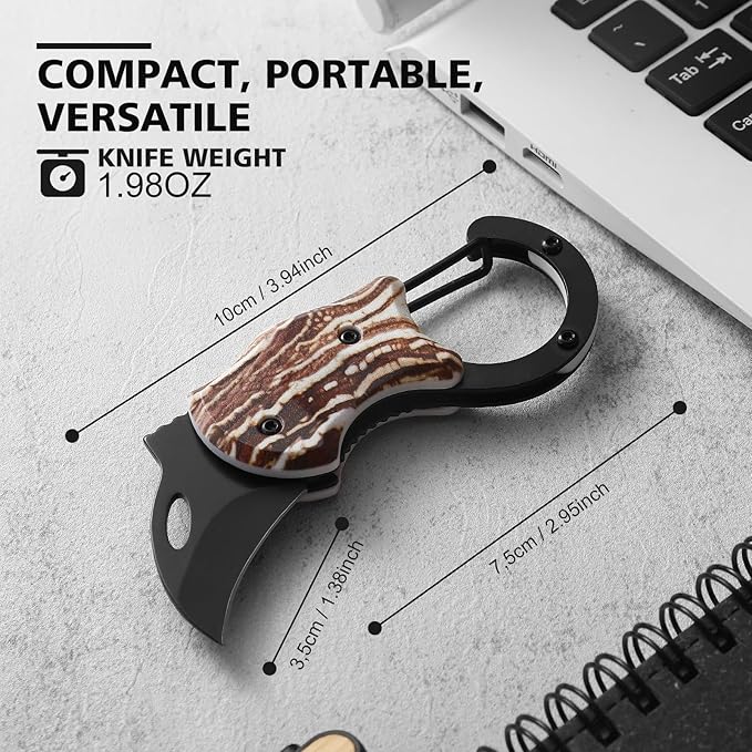 Small Pocket Knife for Women Men，Cool Folding Knife Box Cutter，Folding Utility Knife with 1.38''Sharp Blade，Mini EDC Knives for Everyday Carry,Ideal Gifts for Men and Women（Wood Grain）