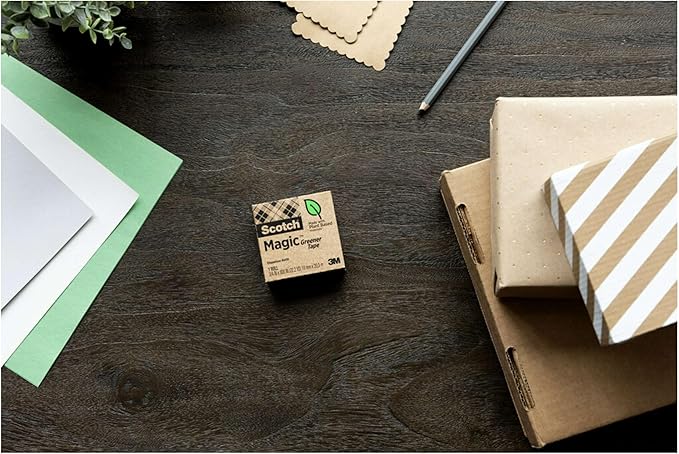 Scotch Magic Greener Tape with Dispenser, 3/4 in x 900 Inches, 6 Boxes of Tape and 1 Desktop Dispenser (Pack of 12)
