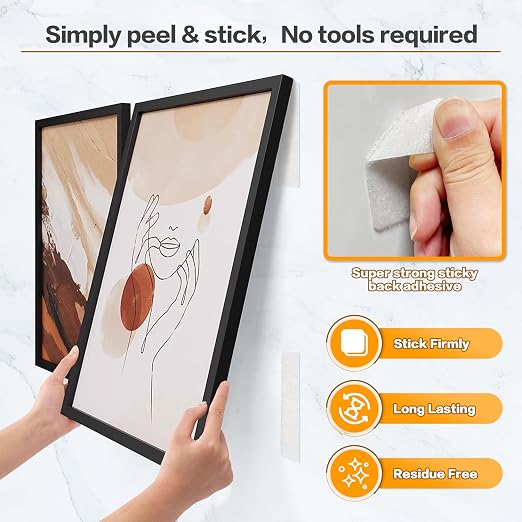 1x2 Inch Hook and Loop Strips, 20 Sets Nylon Self Adhesive Tape, Double Sided Strong Back Adhesive Tape and Dots for Office, Home and Crafting, Heavy Duty, White