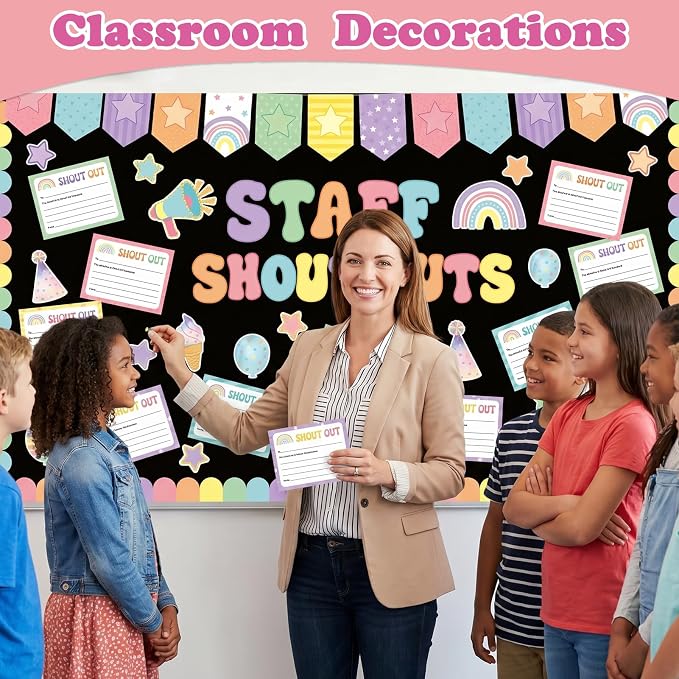 Employee Recognition Bulletin Board Decor - 20 Paper Cutouts Expressing | Expressing Appreciation and Acknowledgment, Perfect for School, Classroom, and Office Wall Decor (Bohemia)
