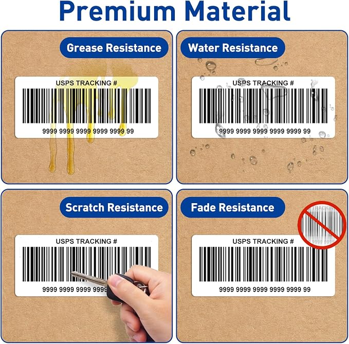 ESSENTIAL 4" x 2" White Direct Thermal Labels for Barcodes, Address | Permanent Adhesive, Shipping Labels, Compatible with Zebra, Rollo and Other Desktop Printers, 750 Labels of Roll, 12 Rolls