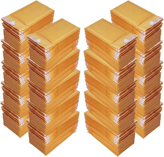 iMBAPrice 500#000 4x8 Kraft Bubble MAILERS Padded ENVELOPES (4 x 8) - Total 500 Envelopes