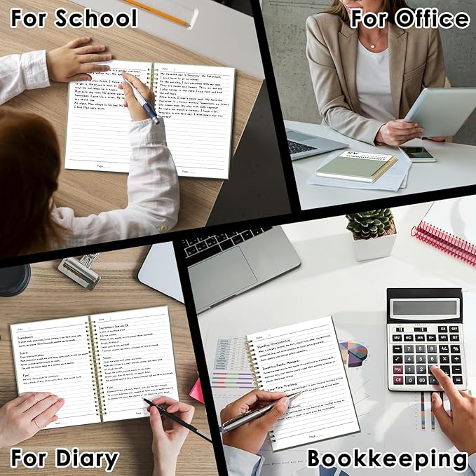Spiral Notebook, Hardcover Notebook for School & Work, Lined Journal Notebook for Men & Women,120 Pages A5 (6 “x8”) (Green)