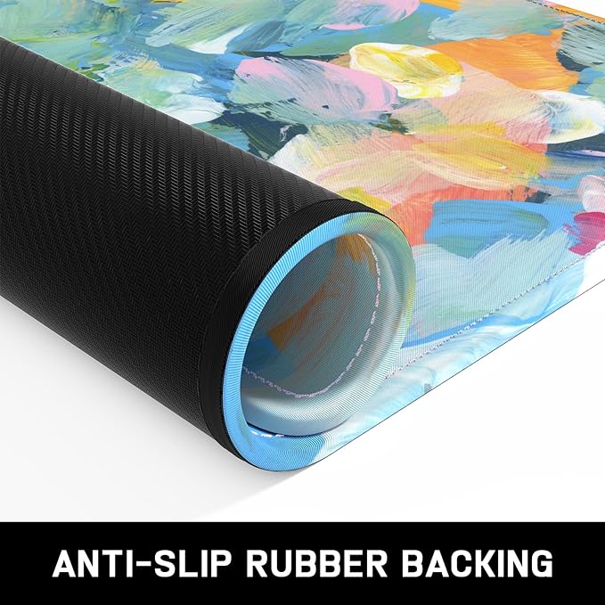 Mouse Pad, Minimalism Marble Style Computer Pad, Anti-Slip Rubber Mouse Mat with Stitched Edges for Gaming, Office, Laptop, PC, Women, 9" x 8" Thick 3 mm, Color Oil Painting
