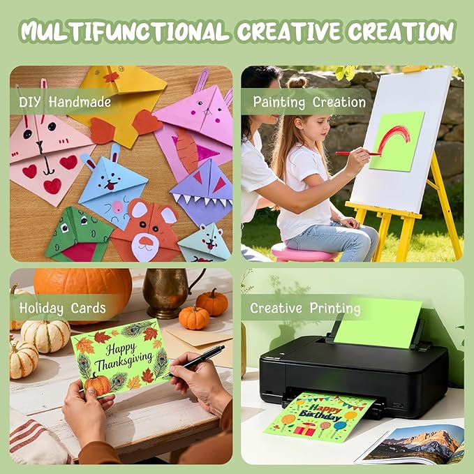 40 Sheets Green Cardstock 8.5 x 11, Green Card Stock Paper, Cardstock Printer Paper 8.5 x 11, 200 GSM Green Construction Paper, Heavy Card Stock for DIY Cards, Invitations, Greeting Cards
