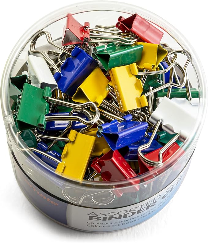 Staples Mini Binder Clips, Assorted Colors, 60 Count – Small Clips for Notes, Paper Stacks & Organization