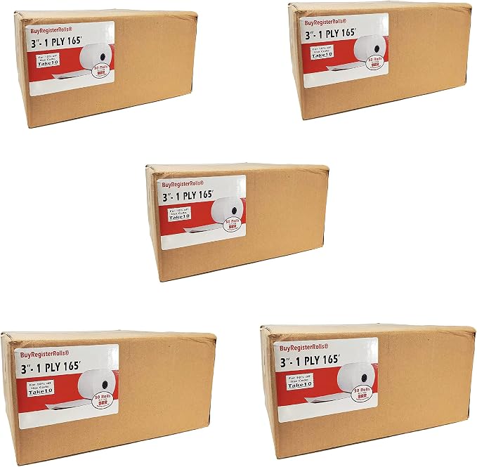 BuyRegisterRolls Star SP700 Kitchen Printer Paper (500 Rolls) 3" x 165' 1 Ply Bond (Non-Thermal) Receipt Paper POS Cash Register Paper for TMU200 SRP275