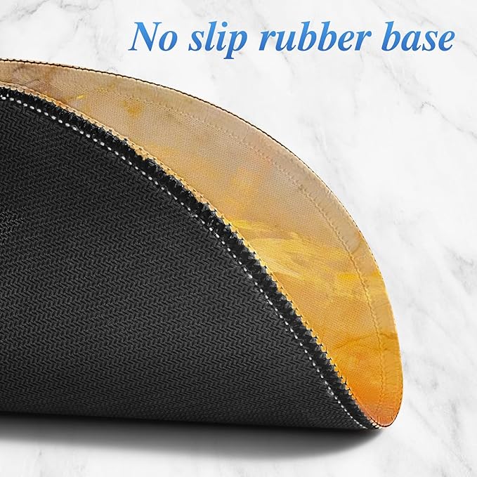 Round Mouse pad, high-end Texture, Sewn Edge Design, Anti-Slip Rubber Base. 8.6 x 8.6 inches (Ocean Sun)