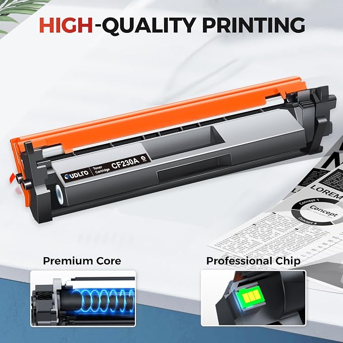 30A Black Toner Cartridge CF230A Replacement for HP 30A CF230A 30X CF230X | Compatible with Pro MFP M227fdw M203dw M227fdn M203dn M227sdn M203d M227 M203 Series Printer (2-Pack, Black)