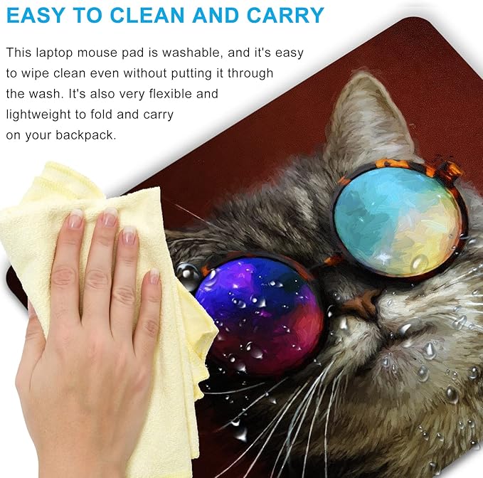 Cat Mouse Pad with Personalized Design Computer Laptop Non-Slip Rubber Mouse Pad 9.5x7.9 Inch