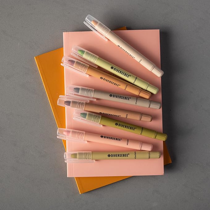 DIVERSEBEE Bible Highlighters and Pens No Bleed, 8 Pack Assorted Colors Gel Highlighters Set, Cute Bible Markers Study Journaling School Supplies and Accessories (Earthy) | 8 Pack Assorted Colors Gel Highlighters Set, Cute Bible Markers for Study Journ...