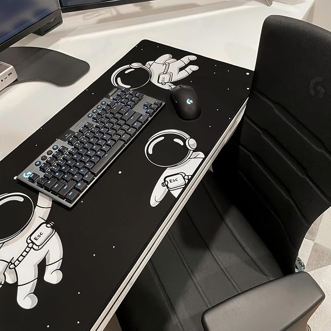 Gravity Gaming Mouse Pad, Extra Large Desk Pad for Keyboard and Mouse, Non-Slip Mousepad Desk Mat with Foam Core, Anti-Fray Lock Stitching and Low Friction Cloth Surface (35.4” x 15.8”)