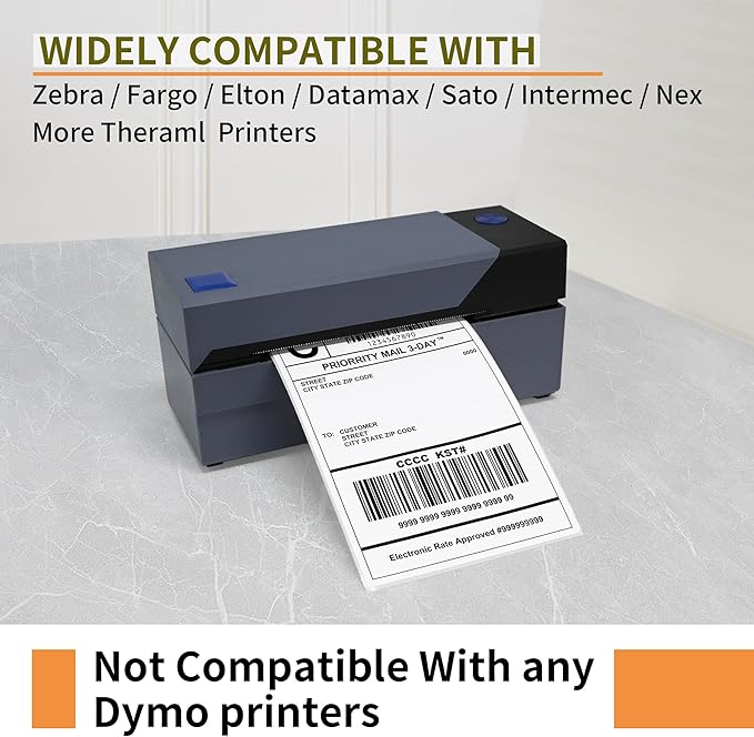 L LIKED 8000 Thermal Shipping Labels 4”x 6”in Fanfold, Permanent Adhesive, Perforated Line Labels Compatible with Direct Thermal Printings (2 Stacks, 4000 Labels/Stack)