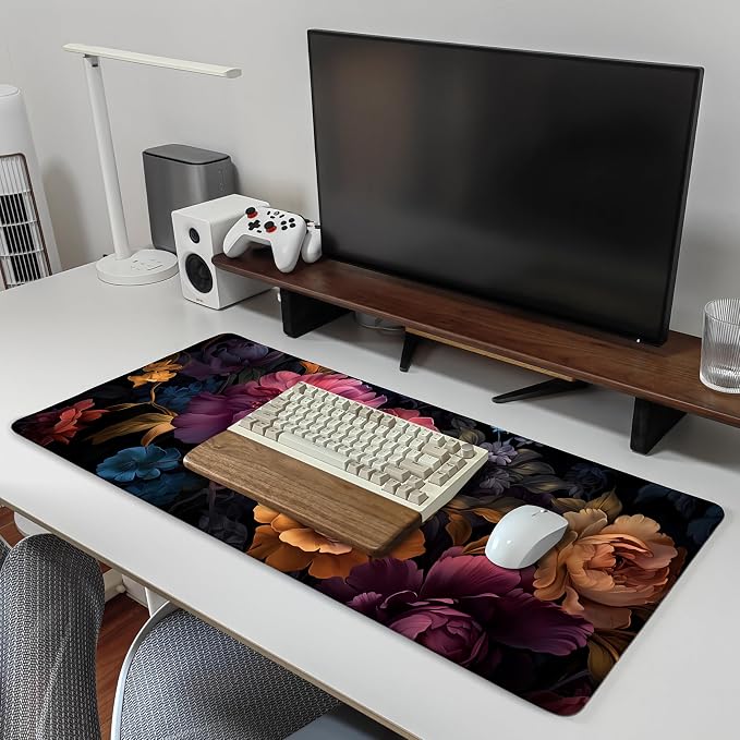 35.4 x 15.7 in, XXL Large Mouse Pad for Desk, Extended Keyboard Mouse Mat for Computer Office, Big Laptop Mouse pad, Gaming pc-Colorful Roses