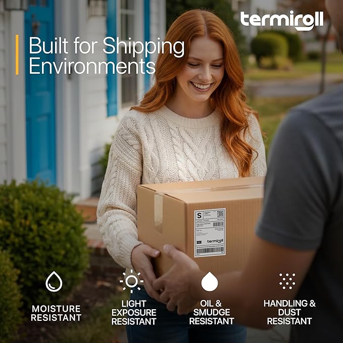 4x6 Thermal Shipping Labels Roll – 350 Precision Cut Direct Thermal Labels, Commercial Grade Strong Adhesive, Compatible with Rollo, Zebra, MUNBYN & iDPRT Printers