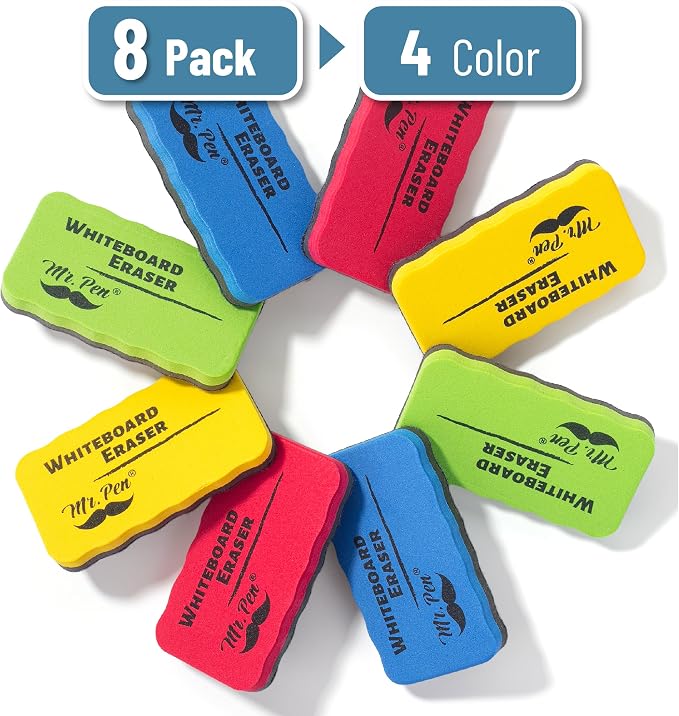 Mr. Pen- Magnetic Dry Erase Erasers, 4"x2.25", 16 Pack