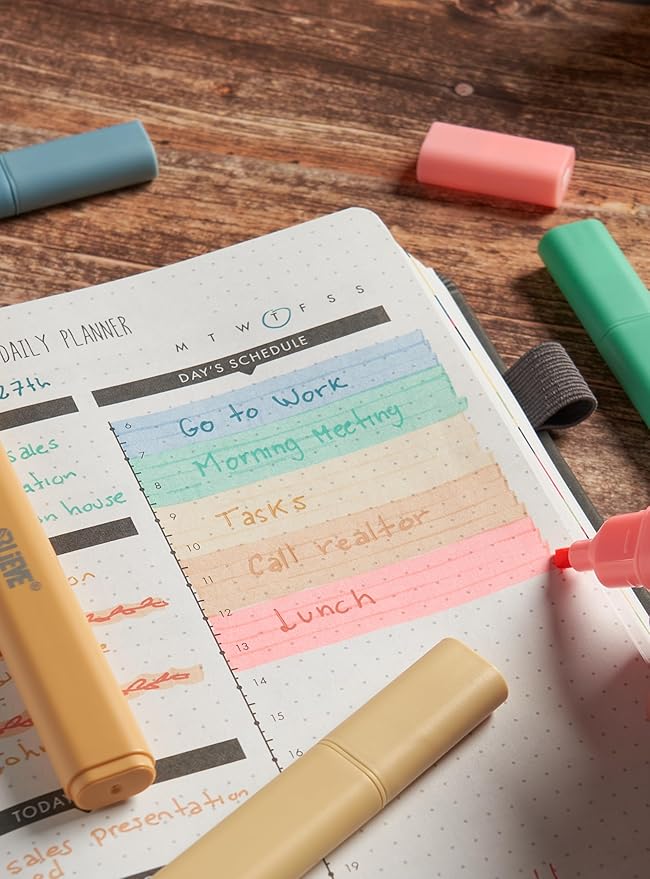 BLIEVE- Aesthetic Bible Highlighters No Bleed Through Assorted Colors, Cute Highlighter For Journaling Office Supplies And Accessories, Bible Highlighters And Pens No Bleed Chisel Tip (VINTAGE)