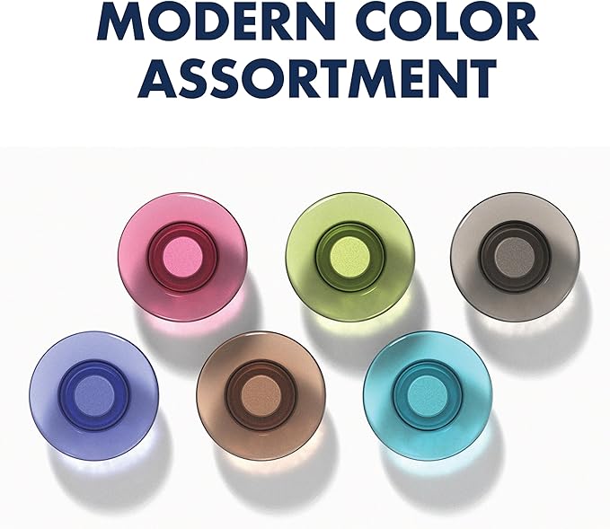 Quartet Strong Magnets for White Boards, Rare Earth Magnet for Glass Whiteboards, Assorted Colors, 6 Pack (85392)