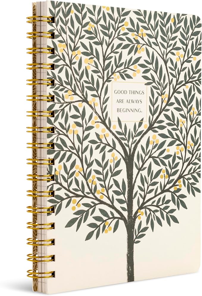 Compendium Spiral Notebook – Good Things Are Always Beginning – A Designer Spiral Notebook with 192 Lined Pages, College Ruled, 7.0”W x 9.25”H