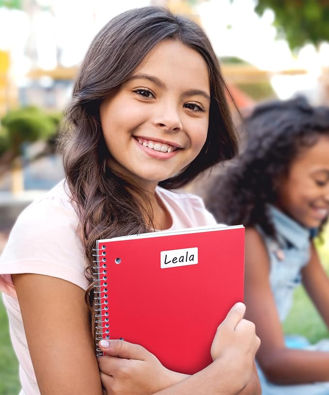 Dunwell 1 Subject Spiral Notebook (Red), Plastic Cover, 100 Sheets (200 Pages) 8x10.5 Paper, Wide Ruled for Easy Writing, 3-Hole Punched Perforated Pages, Poly Pocket Dividers | 100 Sheets (200 Pages), Wide Ruled Paper, Poly Pocket Dividers, 3-Hole Pun...