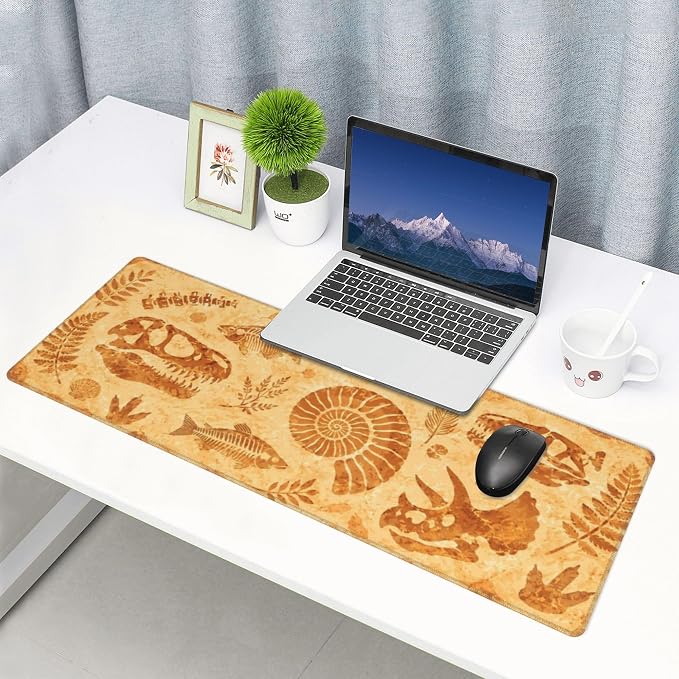 Retro Fossils Mouse Pad XL Large Mousepad Non Slip Rubber Base Desk Mat for Laptop Computer Gaming 31.5" X 12"