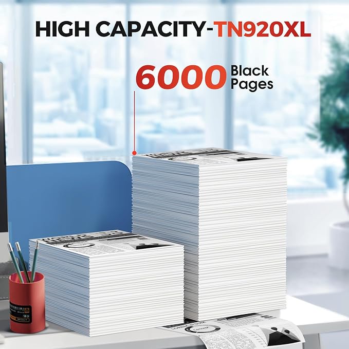 TN920XL Toner Cartridge Compatible for Brother TN920 TN920XXL TN920UXXL | Black Toner Replacement for HL-L6210DW HL-L6210DWT HL-L5210DW HL-L5210DN MFC-L5710DW Printer (2-Pack, with Chip)