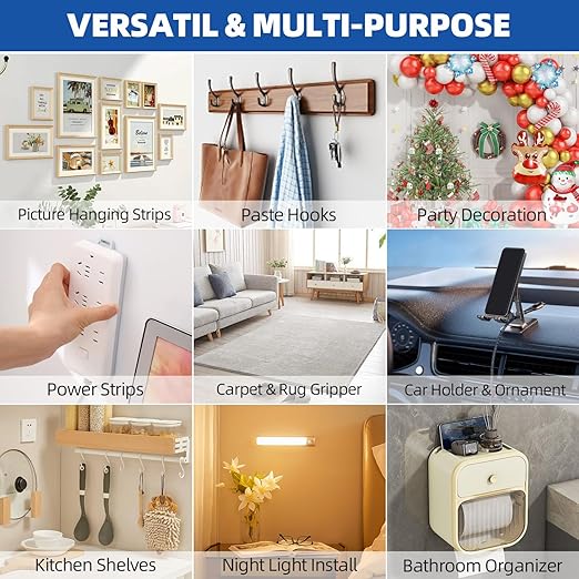 3M Double Sided Tape 2"×16.5Ft, Mounting Tape Heavy Duty No Residue | Removable PE Foam Tape Strips, Extra Strong Adhesive Tape Waterproof for Walls Home Office Decor Crafts Paint Picture Poster