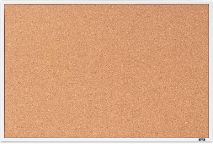 Mr. Pen- Cork Notice Board, 36 X 24 Inches, White Cork Bulletin Board for Walls, Pin Boards, Framed Corkboard, Decorative Hanging Pin Boards, Perfect for Office & Home Decor
