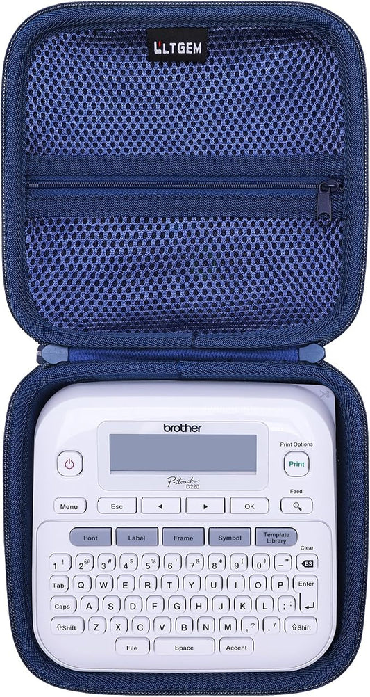 LTGEM Label Maker Case for Brother P-Touch PTD220/PTD210 | Hard EVA Shell, Water-Resistant, Shock Protection, Scratch-Resistant Interior, Portable Travel Storage Case Only