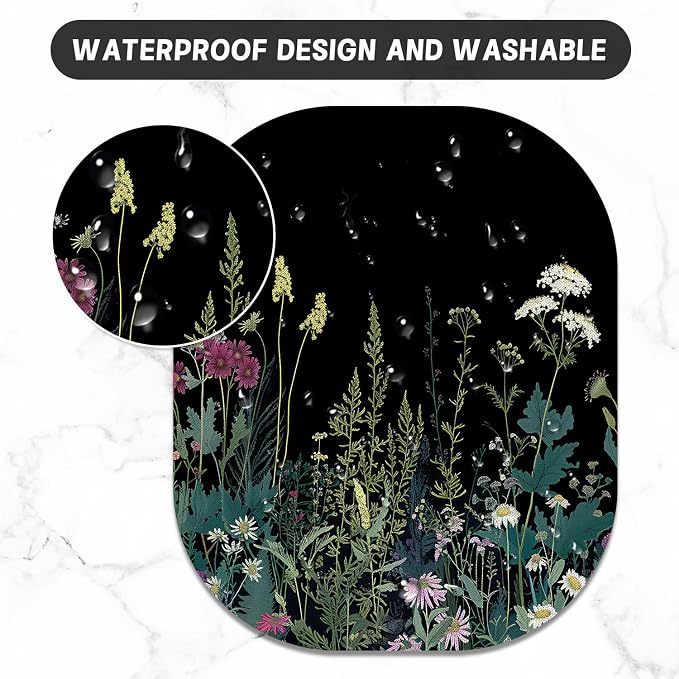 Small Mouse Pad, 6 x 7 Inch, Oval Mini Mouse Pad with Non-Slip Rubber Base for Laptop Wireless Mouse Keyboard Tray Mousepad, Blooming Flowers