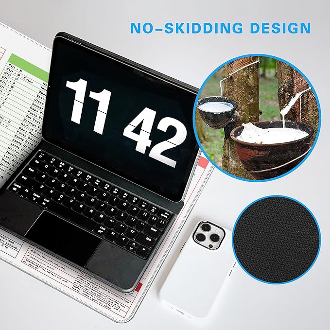 White Design Excel Cheat Sheet Desk Pad, 31.5"x11.8", Waterproof Extra Large Excel Shortcut Mat with Stitched Edges, Anti-Slip Excel Mouse Pad for Office Desk, MS Excel/Word Shortcuts