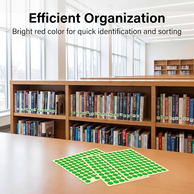 1980 Pcs Dot Stickers 1/2 Inch Green Color Circle Round Stickers Small Code Labels for Office Shop Yard Sale Home Marking (Green, 1/2" (13mm))