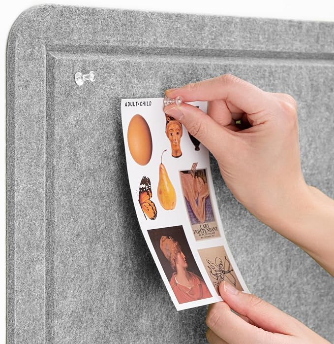 Felt Bulletin Board 36x24 inches, Decorative Pin Board for Home & Office | Cork Board Alternative for Wall with Push Pins, Display Mood Board for Photos, Notes & Reminders