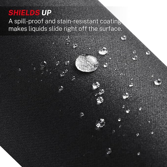 MROCO Gaming Mouse Pad [40% Larger] with Non-Slip Rubber Base, Premium-Textured Waterproof Surface, Stitched Edges, Computer & Gaming Mouse Mat for Laptop, Office & Home, 12.6 x 10.8 in, Black