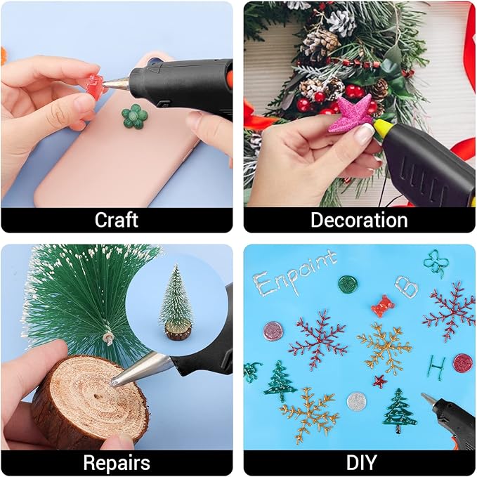 Black Hot Glue Sticks, 8" Long x 0.43" Dia, 36 Pack, Standard for Crafting, DIY, Art, School, Gluing, Repair, Sealing