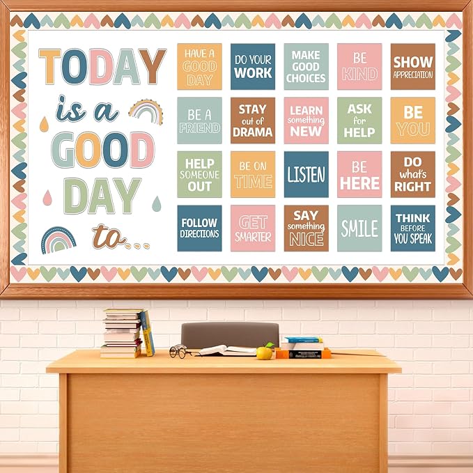 Inspirational Bulletin Board Decorations Set Boho Today Is A Good Day Classroom Decor Back to School Boho Motivational Bulletin Board Positive Affirmations Posters for Classroom Office Wall Decoration