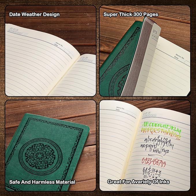 2026 Leather Vintage Journal Notebook,300 Pages,Leather Softcover Lined Journal Notebooks for Women Men,Notebook Journals for Writing Travel,Business,Office,7.1'' X 9.8''