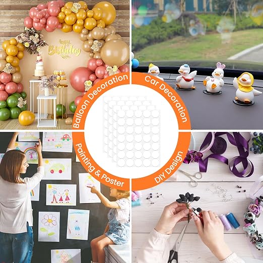 Clear Sticky Tack Adhesive Stick dots- Easy to Peel Clear Double Sided Mounting Putty Stick Tack for wall Hanging Museum Wax Gel, Balloons, and Festival Decoration