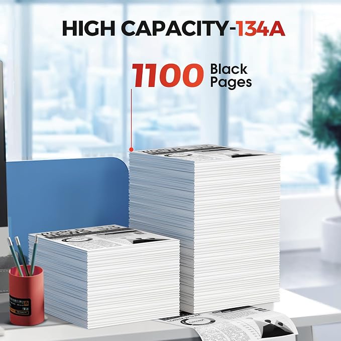 134A Black Toner Cartridge 2-Pack Replacement for HP 134A 134X (with Chip) | W1340A W1340X 134A Toner Compatible with HP LaserJet M209dw Laser Printer MFP M234dw M234sdw M234sdn Printer Cartridge