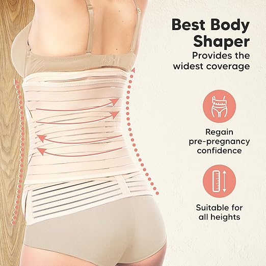 3 in 1 Postpartum Belly Support Recovery Wrap – Postpartum Belly Band, After Birth Brace, Slimming Girdles, Body Shaper Waist Shapewear, Post Surgery Pregnancy Belly Support Band (Classic Ivory, XL)